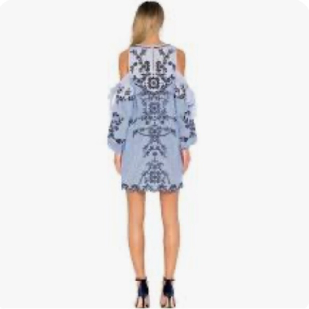 Blue and White Embroidered Dress